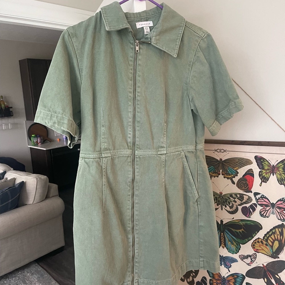 Green denim top shop dress!